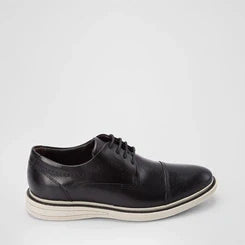 Sapato Casual Democrata Couro Bege & Preto