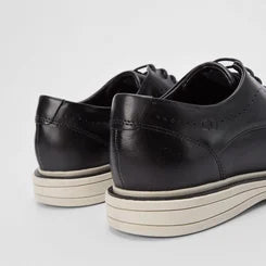 Sapato Casual Democrata Couro Bege & Preto