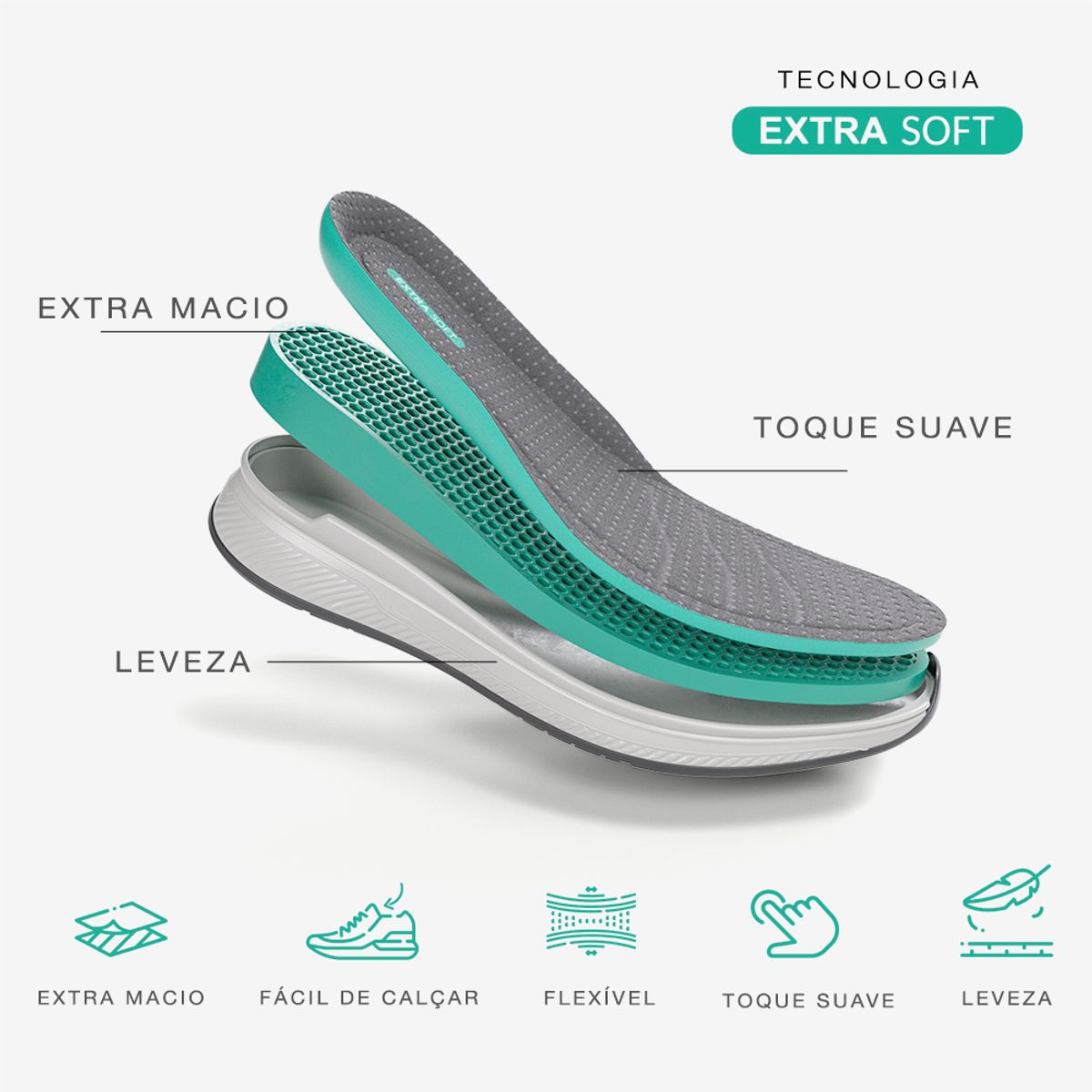 Sapatênis Knit Smart Comfort Journey Extra Soft Cinza