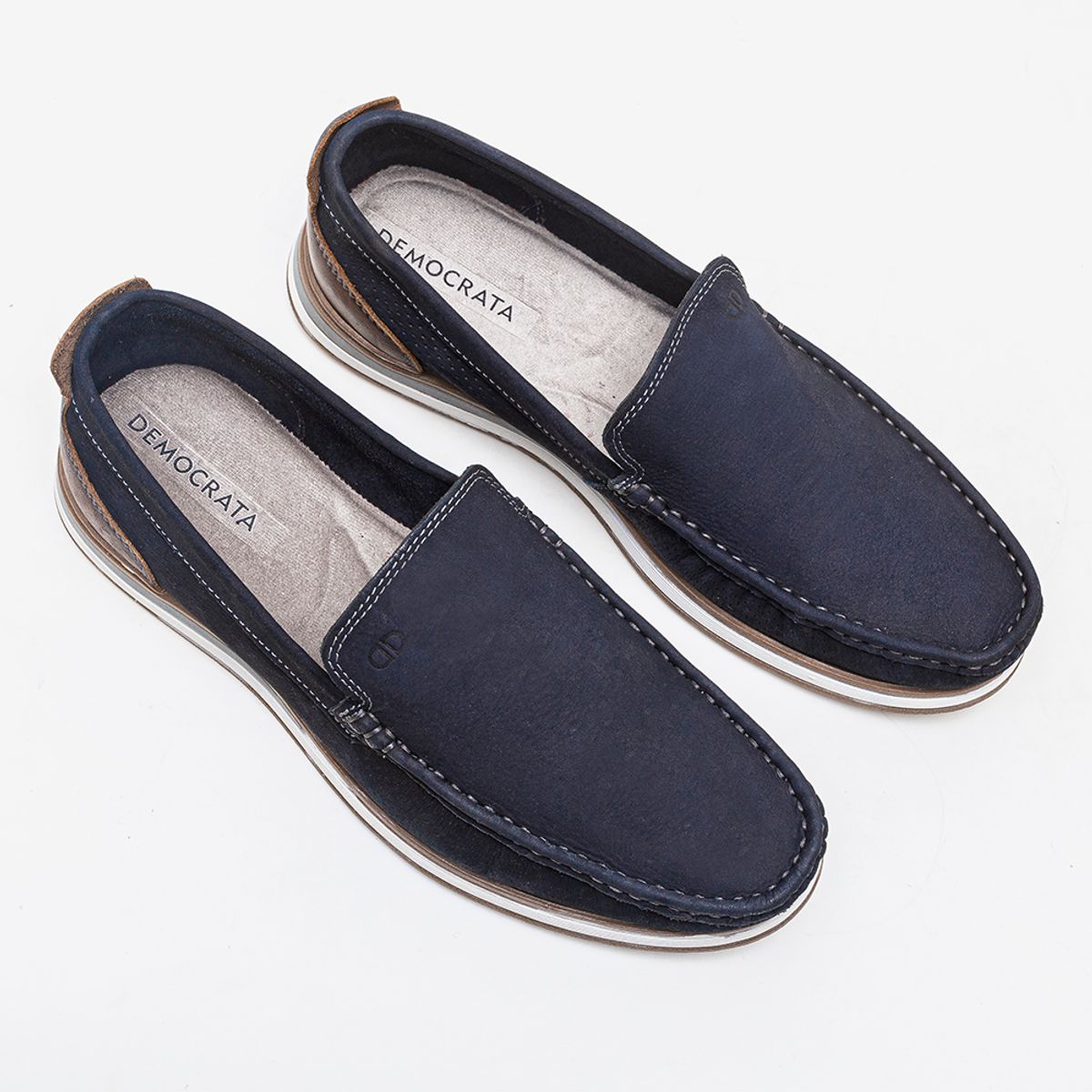Mocassim Denim Flow Navy/Marrom
