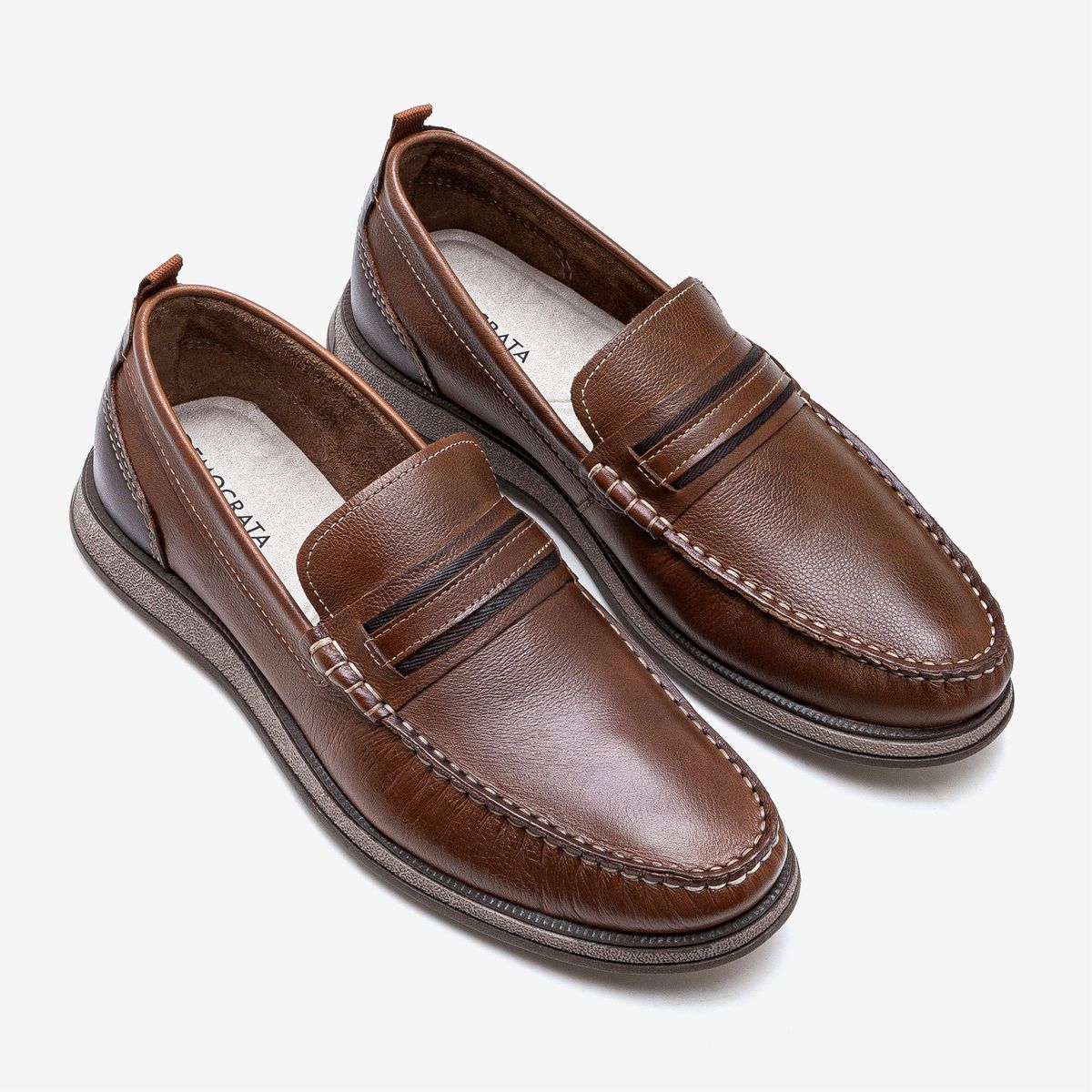 Mocassim Masculino Nash em Couro Marrom