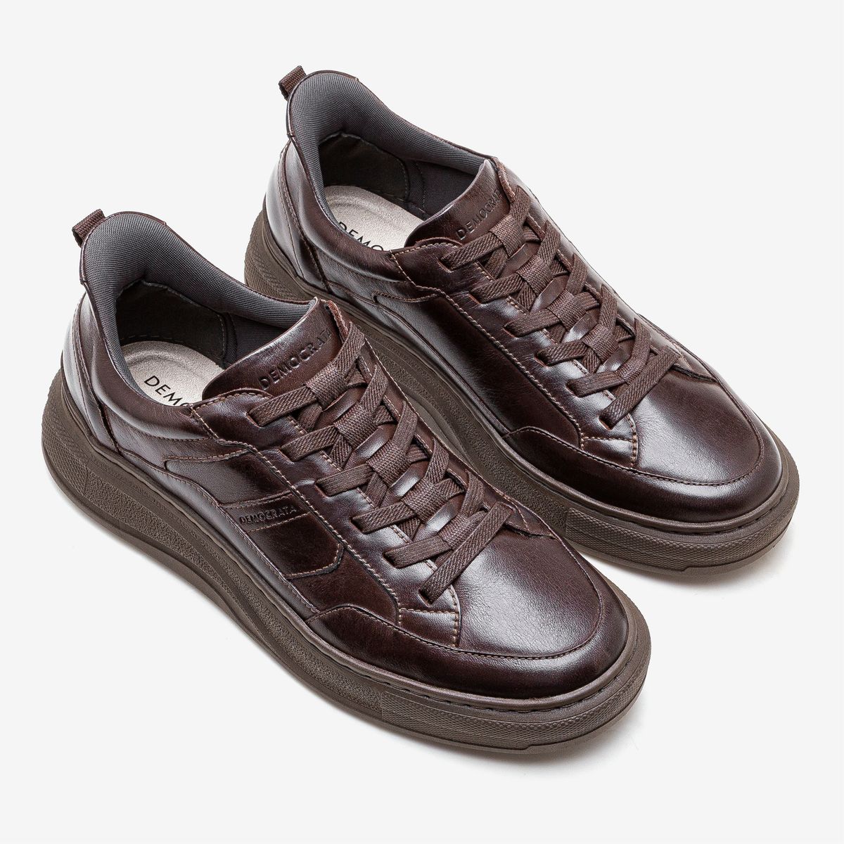 Tênis Masculino Pace Calce Fácil Marrom