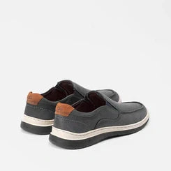 Slip On Democrata Leave Denim Couro Azul