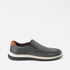 Slip On Democrata Leave Denim Couro Azul