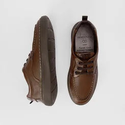 Sapato Casual Democrata Pespontos Marrom