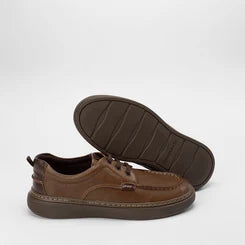 Sapato Casual Democrata Pespontos Marrom