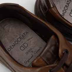 Sapato Casual Democrata Pespontos Marrom