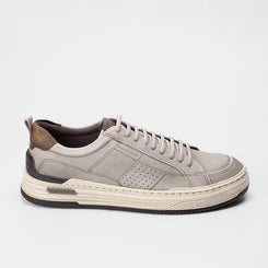 Sapatênis Democrata Denim Mike Couro Cinza