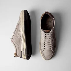 Sapatênis Democrata Denim Mike Couro Cinza