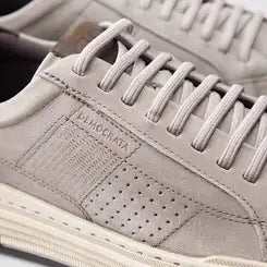 Sapatênis Democrata Denim Mike Couro Cinza