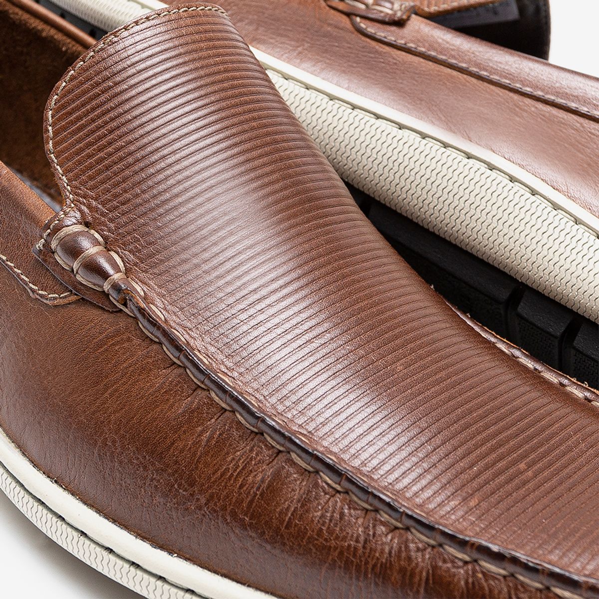 Mocassim Couro Metropolitan Malta Conhaque