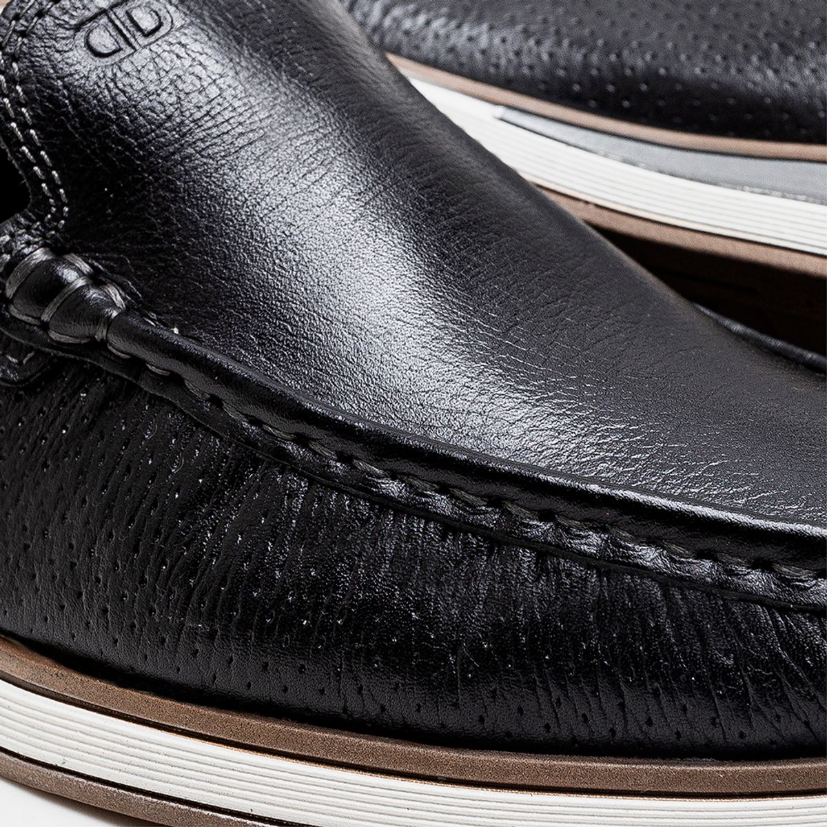 Mocassim Denim Flow Preto/Marrom