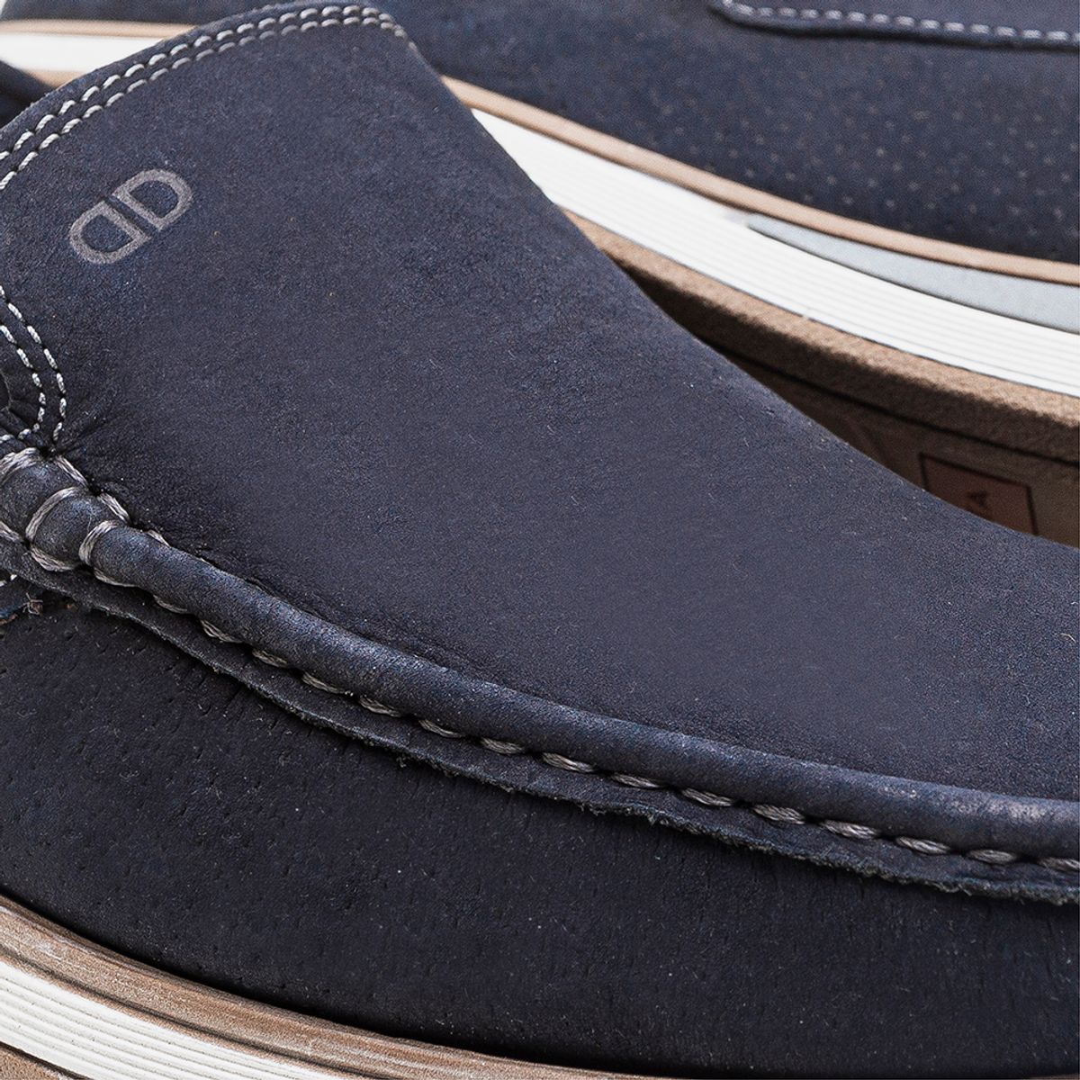 Mocassim Denim Flow Navy/Marrom