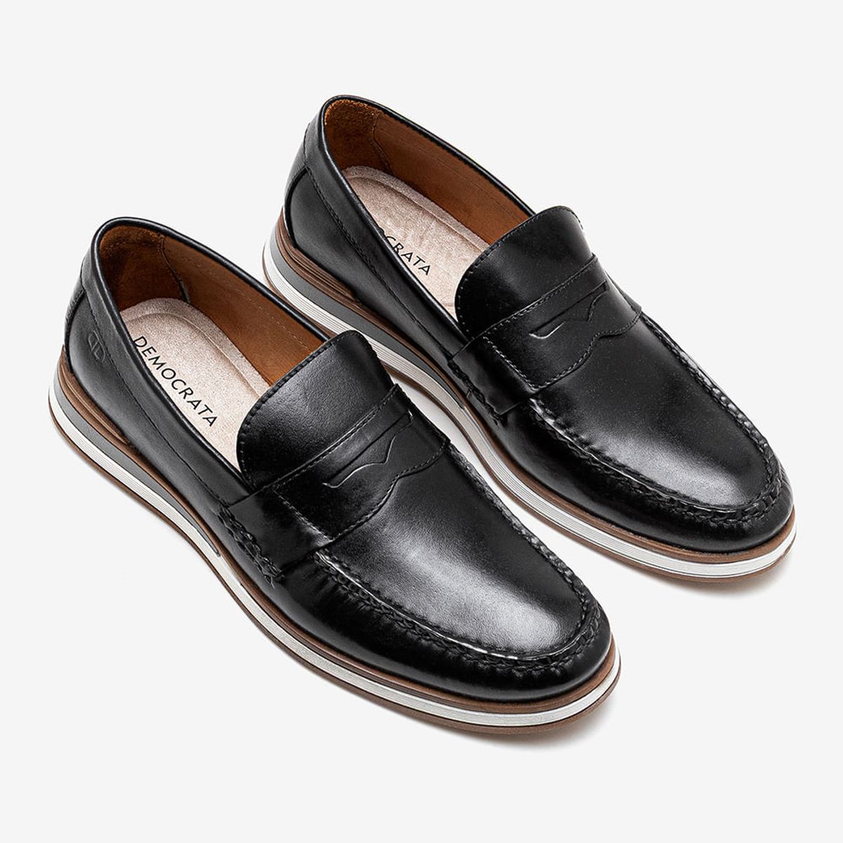 Mocassim Masculino Couro Flow Preto