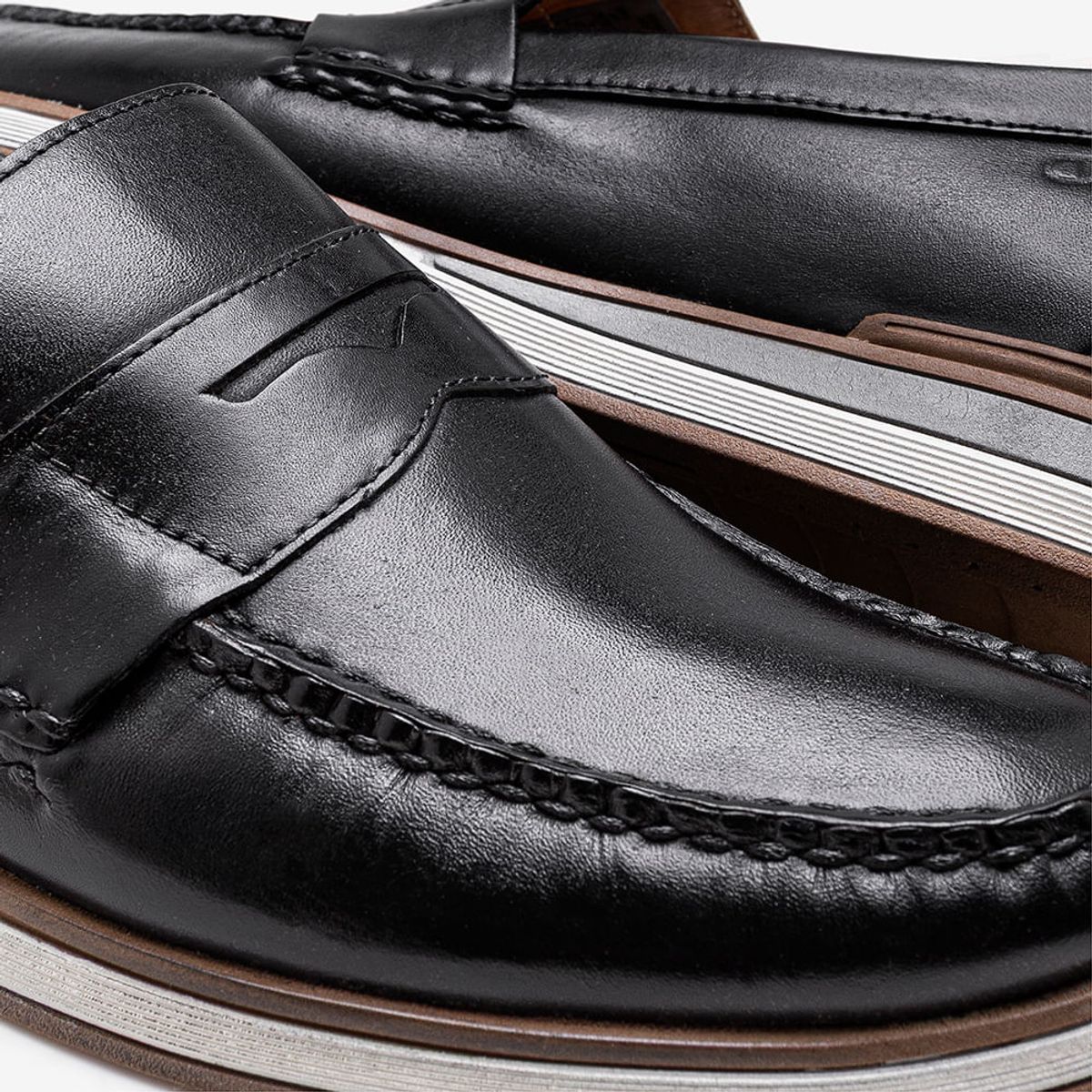 Mocassim Masculino Couro Flow Preto