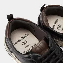 Sapatênis Democrata Denim Mike Couro Preto