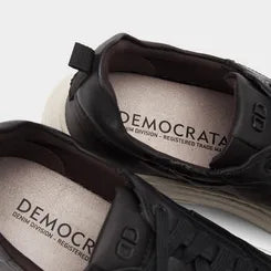 Sapatênis Democrata Denim Jake Perfuros Couro Preto